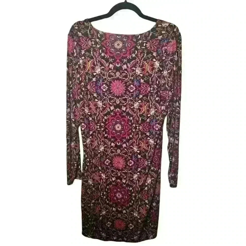 J.Jill Midi Dress Long Sleeve Sweetheart Neck Multicolor Long Sleeve Size Medium